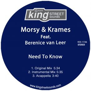 Download track Need To Know (Instrumental Mix) Berenice Van Leer, Morsy, Krames