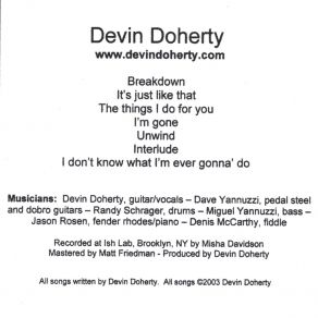 Download track I Don't Know What I'm Ever Gonna' Do Devin Doherty