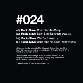 Download track Dont Stop No Sleep Robert Hood Rmx Radio Slave