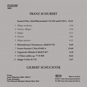 Download track Sonate E-Dur D459 / 459a - Adagio Schubert, Gilbert Schuchter