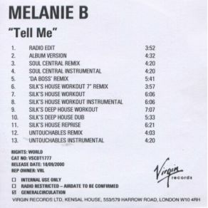 Download track Tell Me (Silk'S House Workout Instrumental) Melanie B