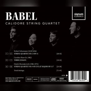 Download track String Quartet No. 9 In E-Flat Major, Op. 117- IV. Adagio The Calidore String Quartet