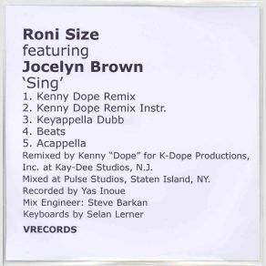 Download track Sing (Kenny Dope Remix Instr.) Inner Life, Jocelyn Brown, Roni Size, Jamestown