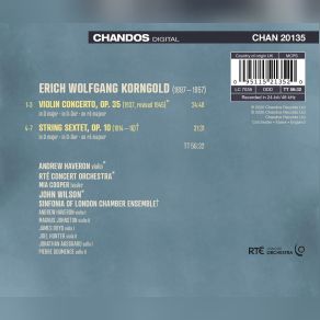 Download track Violin Concerto In D Major, Op. 35: II. Romanze. Andante John Wilson, RTE Concert Orchestra, Andrew Haveron, Sinfonia Of London Chamber Ensemble