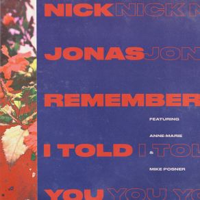 Download track Remember I Told You Mike Posner, Nick Jonas, Anne Marie