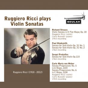 Download track Violin Sonata In E Flat Major, Op. 18 II. Improvisation Andante Cantabile Ruggiero Ricci